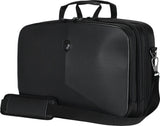 A black 13"-14" Alienware Vindicator Laptop Briefcase w/TSA checkpoint-friendly compartment, padded tablet pocket & padded laptop compartment, removable non-slip padded shoulder strap & top load nylon carrying handles