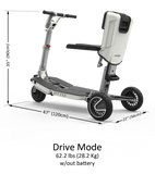 Portable ATTO mobility scooter splits in two for easy travel & transport
