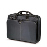 16" Graphite Nylon Briefcase w/ padded computer pocket, file section & workstation w/ pockets