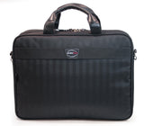 A black eco 16"-17" Checkpoint Friendly ScanFast Briefcase 2.0 w/ scan fast laptop compartment & front compartments. Padded shoulder straps & multiple compartments inside.