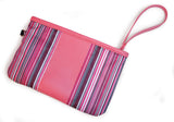 Detachable accessory/cosmetic purse for pink faux-suede 15"-17.3" Breast Cancer Awareness Tote w/ removable computer section for dual functionality.