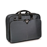 16" Graphite Nylon Briefcase w/ padded computer pocket, file section & workstation w/ pockets