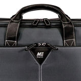 16" Graphite Nylon Briefcase w/ padded computer pocket, file section & workstation w/ pockets