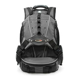 A 17.3" Graphite Premium laptop Backpack w/ Internal Media Pocket, headphone pass-through port, Ventilated Back Panel & Removable Smartphone Pocket
