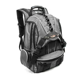 A 17.3" Graphite Premium laptop Backpack w/ Internal Media Pocket, headphone pass-through port, Ventilated Back Panel & Removable Smartphone Pocket