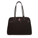A black 16"-17" ScanFast Onyx Checkpoint Friendly laptop Briefcase w/ faux-croc trim.