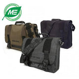 A black, olive & Ash 14"-15" ECO Chromebook / Ultrabook Messenger w/ Padded Computer Compartment,  Integrated iPad/Tablet Pocket, & Padded, Removable Shoulder Strap