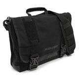 A black 14"-15" ECO Chromebook / Ultrabook Messenger w/ Padded Computer Compartment,  Integrated iPad/Tablet Pocket, & Padded, Removable Shoulder Strap