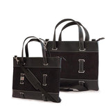 Two black corduroy 11"-14" totes w/padded compartment for Ultrabook, poly-fur lined pocket specifically for iPad or Tablet, Removable, adjustable shoulder strap