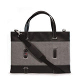 11"-14" Herringbone tote separate, padded compartments for both Tablet/Chromebook/Ultrabook w/ black trim, removable & adjustable detachable shoulder strap