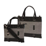 11"-14" Herringbone tote separate, padded compartments for both Tablet/Chromebook/Ultrabook w/ black trim, removable & adjustable detachable shoulder strap