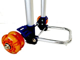 A Mini Travelmate solution attachment for convertible / toddler car seats, wide wheels & telescopic handle