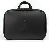 A black 1680D Ballistic Nylon 15" Alienware Vindicator 2.0 Laptop Briefcase w/ storage for your laptop, tablet, documents and accessories & removable non-slip padded shoulder strap.