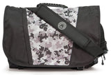 A black and silver 16"-17" Sumo Messenger Bag w/ pockets, adjustable computer compartment for up to 16" PC or 17” MacBook Pro. Corduroy-lined adjustable computer compartment fits up to 17” laptops Interior pockets, Front & rear exterior hidden zipper pockets, 2 under flap pockets.