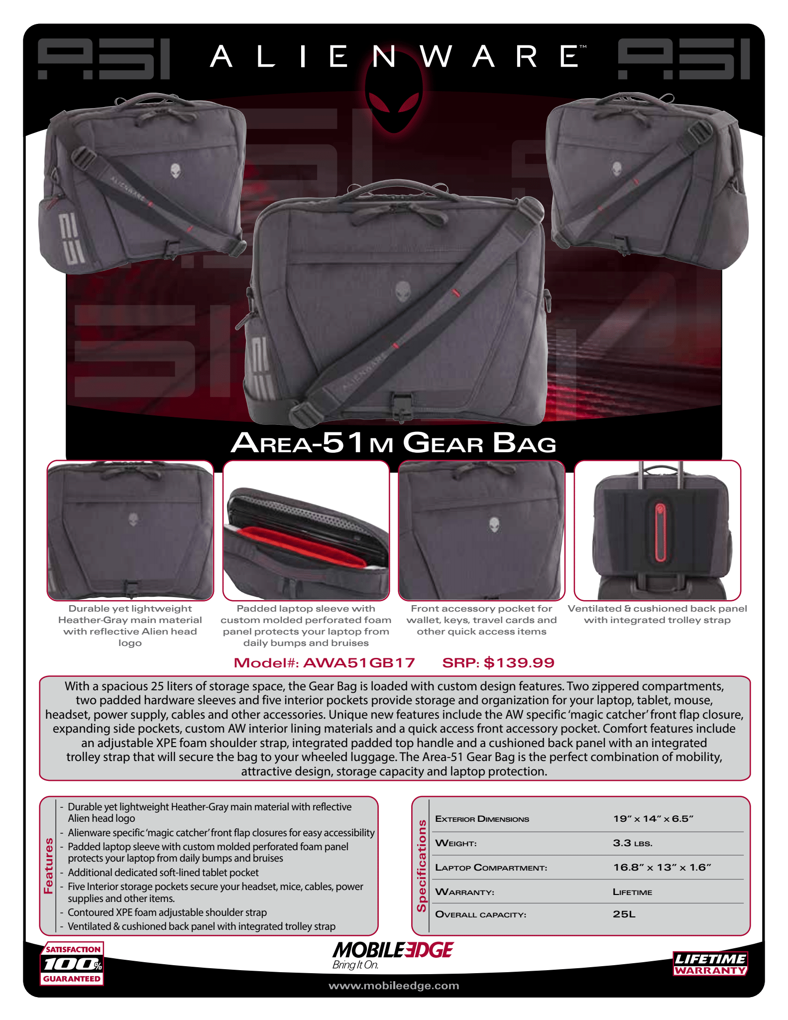Alienware Area 51m 17 Gear Bag