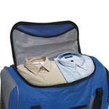 Open Blue & Grey Rolling Duffle Bag 22" w/ in-line blade wheels & large storage space