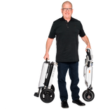 Portable ATTO mobility scooter splits in two for easy travel & transport