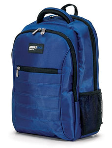A royal blue 1680D Nylon 16" SmartPack Backpack w/ Fleece Lined Pouch for a Tablet, Ergonomic Ventilated Back Panel, Padded Shoulder Straps & Carry Handle & Exterior Mesh Water-Bottle Pockets