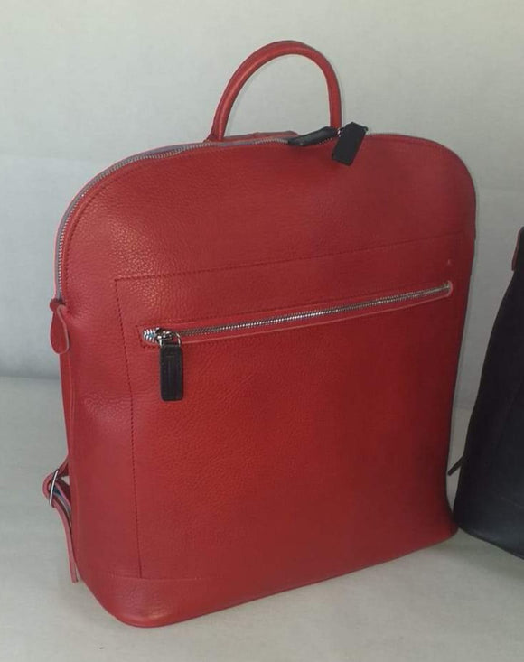 SWA Collection Leather Backpack - Red