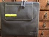 This is a Walter and Ray elephant grey calf skin leather airplane seat back organizer.