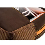 A brown electronics accessory bag & toiletry bag w/ clear viewing window