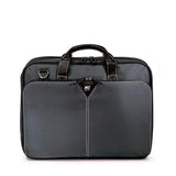 16" Graphite Nylon Briefcase w/ padded computer pocket, file section & workstation w/ pockets