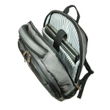 An open 16" Graphite SmartPack laptop Backpack w/ padded, ventilated back panel & shoulder straps.