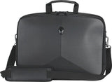 A black 13"-14" Alienware Vindicator Laptop Briefcase w/TSA checkpoint-friendly compartment, padded tablet pocket & padded laptop compartment, removable non-slip padded shoulder strap & top load nylon carrying handles